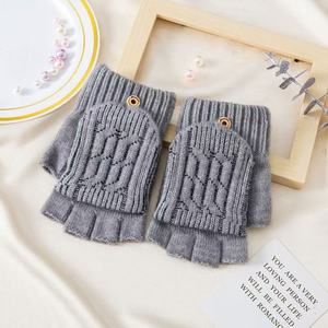 Winter <strong>Fingerless</strong> <strong>Gloves</strong> for Men Women Warm Wool Knitted Half Finger <strong>Mittens</strong> <strong>with</strong> Flip <strong>Cover</strong> Touchscreen Unisex Thermal <strong>Gloves</strong> - Product Image 5
