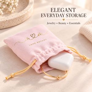 Bolsas de Terciopelo con Cordón para Joyería, Embalaje de Regalo Plateado, Logotipo Personalizado, Venta al por Mayor - Product Image 3