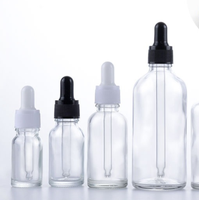 Flacons compte-gouttes en verre transparent de luxe 50 ml, sérigraphiés, pour huiles essentielles, vente en gros, emballage carton, certifiés TUV/ISO, commande minimum