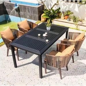 <span class=keywords><strong>Mesa</strong></span> y silla para exteriores Villa patio jardín terraza ocio <span class=keywords><strong>mesa</strong></span> <span class=keywords><strong>de</strong></span> madera <span class=keywords><strong>de</strong></span> plástico combinación <span class=keywords><strong>de</strong></span> <span class=keywords><strong>mesa</strong></span> y silla <span class=keywords><strong>de</strong></span> ratán para exteriores - Product Image 3