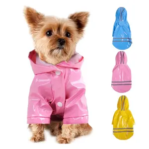 Jas Hujan Anjing Baru Jaket Jas Hujan Mode Anak Anjing dengan Garis Reflektif