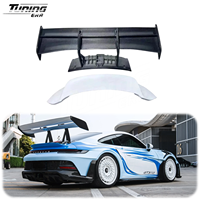 Aileron arrière actif en fibre de carbone sèche style GT3RS avec fonction DRS et queue de canard pour Porsche 911 2020+ 992 Kit de conversion amélioré