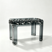 Table de baby-foot professionnelle de luxe pour intérieur, en acier inoxydable 304, verre trempé noir, personnalisable pour adultes