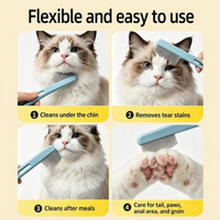 Ensemble de toilettage professionnel 4 pièces en ABS, luxe et tendance, peignes et outils pour chats et chiens (pour plusieurs zones du corps)