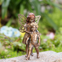 Prêt à expédier : Statue de fée gardienne en résine, Sœur et frère, style antique, décoration fantaisie pour la maison et le jardin