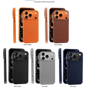Coque de téléphone magnétique tissée technologique tendance pour iPhone 17 16 15 14 13 12 Pro Max 17 Air avec cadre métallique pour appareil photo et protection antichoc - Product Image 2
