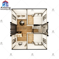 Maison conteneur extensible pour vacances en plein air avec terrasse et auvent, entièrement meublée, préfabriquée, deux chambres, maison d'hôtes familiale