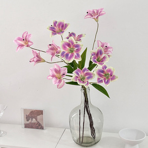 Fleurs de lys artificielles, branche unique, en soie, haute simulation, décoration de mariage, style moderne, réutilisables - Product Image 2