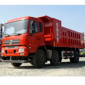 Truk Tipper kemudi tangan kiri 8 roda baru 220HP Dongfeng kinrun 6x2 kotak kargo truk sampah komersial 5.2m