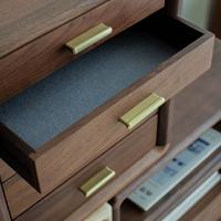 Organisateur multi-tiroirs en bois de noyer noir en gros, rangement de bureau en bois avec logo personnalisé