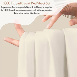100% Egyptian Cotton Bed <strong>Sheets</strong> 1000 <strong>Thread</strong> <strong>Count</strong> King Size <strong>Sheets</strong> Set Staple Cotton Sateen Weave Luxury Hotel Bed <strong>Sheets</strong> Sets - Product Image 4