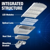 Modules LED Directs d'Usine 200W pour Éclairage Public, en Aluminium Moulé Sous Pression, Étanche IP65, pour Parcs et Allées Extérieures