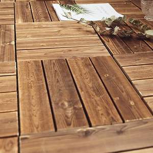 Baldosas de Madera para Terraza y Patio Trasero, Uso en Exteriores, Protección Ambiental, Baldosas de Madera Maciza Encajables para Patio - Product Image 4