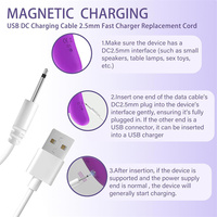 Câble de charge USB vers prise jack 2,5 mm, cordon d'alimentation DC pour appareils de soins personnels, cordon de charge USB portable vers 2,5 mm