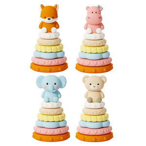 Bloques de goma suave para bebés, juguetes Montessori para bebés, clasificación de apretar, apilamiento y dentición, juguete de aprendizaje temprano para niños pequeños - Product Image 1