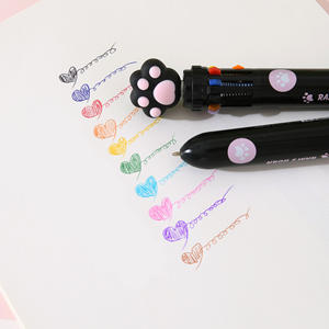 עט כדורי צבעוני 10 ב-1 בצורת כף רגל חתול חמודה של מקרון, 0.5 מ\\\"מ, סיטונאי - Product Image 3