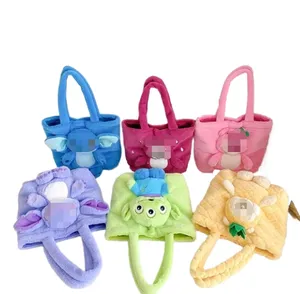 Hot girls satchel cartoon plush toy bag female cute bear handbag wholesale