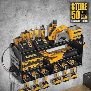 Nouveau support mural 3 niveaux à hauteur réglable pour perceuse électrique et outils, avec station de charge, idéal pour l'organisation de garage - Vente chaude - Product Image 4