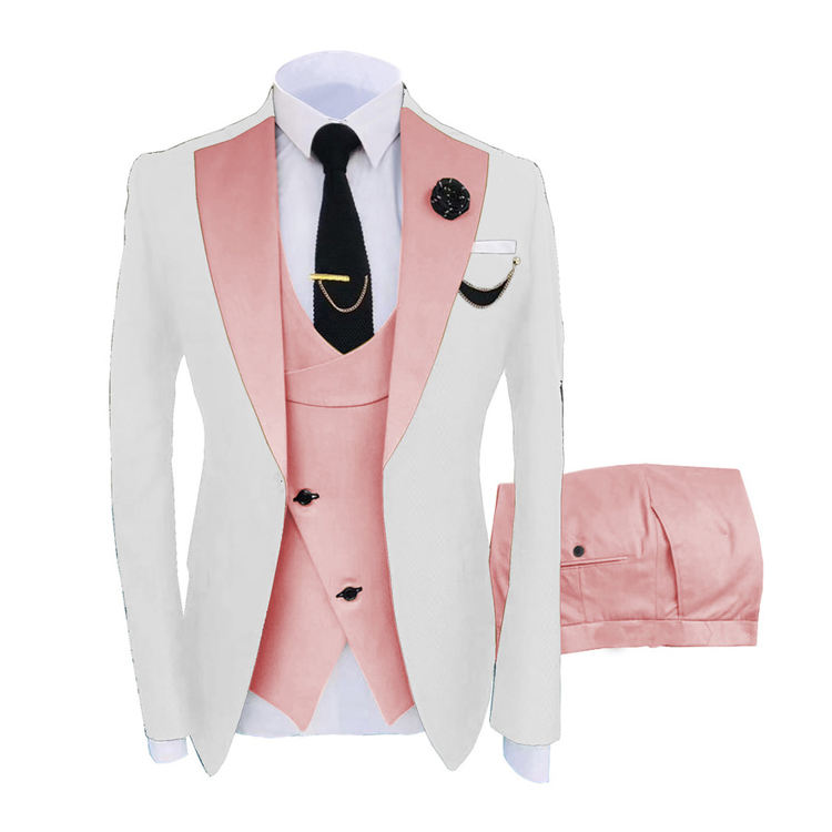 New Design Herren Business Anzüge für Männer Blazer Weste Hosen Set Herren Bräutigam Smoking Hochzeits anzug 3 Stück