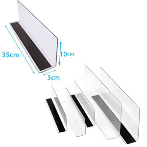 Clear <b>Plastic</b> Acrylic L Shaped Shelf <b>Divider</b> <b>Dividers</b> for Wood Shelves and Clothes Organizer - Product Image 2