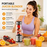 Blender portable rechargeable par USB, blender personnel, presse-agrumes portable, blender électrique pour smoothies aux fruits