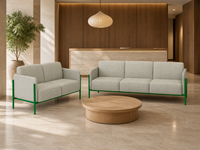 Ensemble de mobilier de jardin et de terrasse élégant, ensemble de canapés pour villa et terrasse avec table basse, canapé d'extérieur en métal pour hall d'hôtel