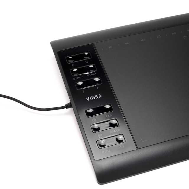 Vinsa 1060Plus Large Size Battery-Free Pen Tablet 12 Express Keys Handwriting Drawing Graphic Tablet