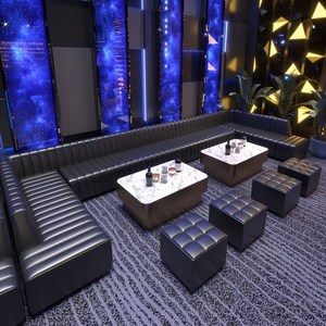 ชุดเฟอร์นิเจอร์คาราโอเกะระดับมืออาชีพ โต๊ะกาแฟหน้ากระจกเรืองแสง RGB โต๊ะสแตนเลสทนทานเรืองแสง บาร์เลานจ์ระดับดาว - Product Image 4