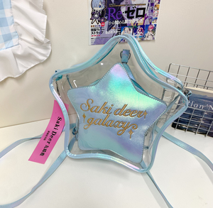 Cute Star Shape Transparent PVC School Backpack Waterproof Jelly Bag Zipper Closure for Student Outdoor Travel Promotional