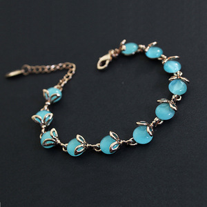 <span class=keywords><strong>Bracciale</strong></span> in ferro con pietra occhio di gatto colorata, gioiello da donna con <span class=keywords><strong>volpe</strong></span> e piccoli animali, accessorio etnico minimalista in oro rosa, regalo di compleanno - Product Image 4