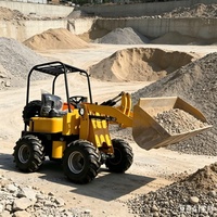 Elektrischer Mini-Radlader 4WD Batteriebetriebener Kleiner Frontlader Emissionsarm für Landwirtschaft Lager Innenbau