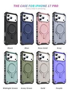 כיסוי מגנטי נגד זעזועים לטלפון 17 פרו מקס, בעיצוב ספורטיבי, מחומר TPU+PC, 8 צבעים, מיוצר בגואנגג'ואו - Product Image 2