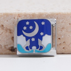 ขายส่งสร้อยข้อมือชาร์มสแตนเลสกันน้ำสไตล์อิตาลี รูปพระจันทร์สีเงิน - Product Image 5
