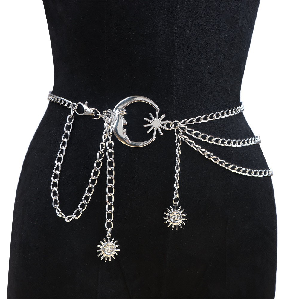 Pendentif monocouche Silver Moon avec deux petits soleils