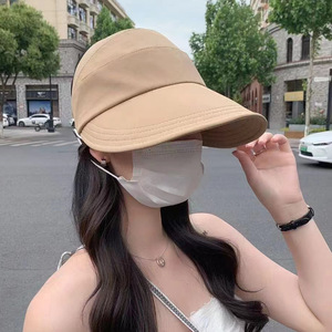 หมวกปีกกว้างสามในหนึ่งเดียว ป้องกันแสงแดดและรังสียูวีสำหรับฤดูร้อน เหมาะสำหรับผู้หญิง สีเทา เบจ กากี ดำ ทำจากโพลีเอสเตอร์ - Product Image 2