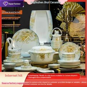Service de vaisselle en céramique et porcelaine fine pour la maison, comprenant bols et assiettes, avec logo personnalisable, vente en gros, idéal pour cadeaux d'entreprise. - Product Image 1