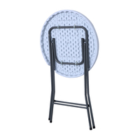 Tables de bar pliantes en plastique pour événements hôteliers, extérieur, cocktail, portables, diamètre 60 cm, blanches, modernes, tube en fer thermolaqué