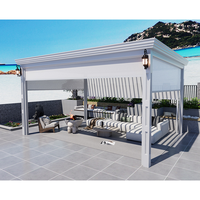 Pare-soleil extérieur étanche Pergolas motorisées bioclimatiques en aluminium avec panneau solaire rétractable pour le jardin