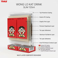 Slanke 125ml aseptische kartonnen verpakking, meerlaags papier-aluminium composiet voor UHT-melk, havermelk, sap, thee, dranken, FDA en Halal gecertificeerd