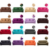 Housse de Canapé Complète Anti-dérapante Haute Élasticité Style Nordique Personnalisable ODM/OEM, Simple, Durable, Anti-poussière, en Soie de Lait Unie Lavable