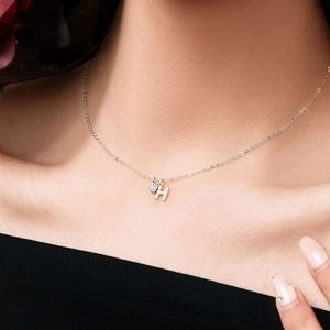 Dylam -H- <b>Initial</b> <b>Pendant</b> Necklace 925 Sterling <b>Silver</b> with 5A Cubic Zirconia 26 Letter Alphabet Jewelry Gifts for Women - Product Image 4
