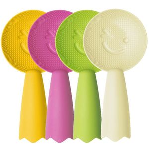 ที่ตักข้าวลายหน้ายิ้มพลาสติกเครื่องมือครัวแบบใช้ซ้ำได้สำหรับหม้อหุงข้าวสีเขียวสีชมพูสีขาว - Product Image 5