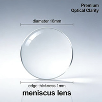 Micro Precision Meniscus Lens 16mm Diameter 1mm Edge Thick Custom Processing Factory Direct for Optical Equipment