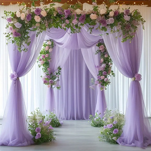 Cortinas de tela de gasa transparente elegantes, directas de fábrica, para telón de fondo de arco de boda, cortinas transparentes para techos de boda, cortinas para decoración de bodas - Product Image 6