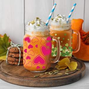 Pegatinas de Transferencia DTF Personalizadas <span class=keywords><strong>para</strong></span> Envolturas de Tazas, Resistentes al Agua y a los Rayos UV, <span class=keywords><strong>para</strong></span> San Valentín, Día de San Patricio, Pascua y Primavera, con Diseños de Corazón, Trébol, Conejo y Flor - Product Image 4