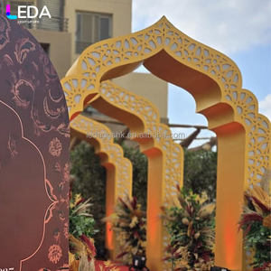 LEDA Wedding <b>Party</b> & Banquet Events Decor Modern Gold Indian-style Openwork Metal Iron <b>Backdrop</b> Stand - Product Image 4