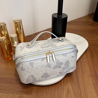 Nouvelle trousse de toilette élégante de style chinois brodée avec fermeture éclair, sac cosmétique portable pour femmes, grande capacité pour le rangement, livraison directe