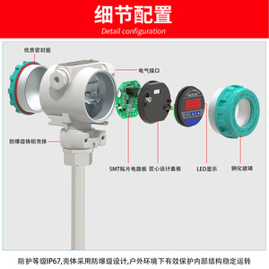 Pt100 <b>temperature</b> <b>probe</b>, Hirschmann integrated <b>temperature</b> transmitter 4-20mA with field display, 2088 gauge. - Product Image 4