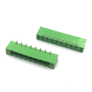 Màu xanh lá cây 5.08 Pitch Brass khối thiết bị đầu cuối với nữ tai nối 4P pluggable bài rãnh vít chất lượng cao vật liệu đồng thau - Product Image 3