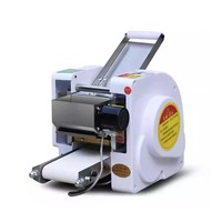 Machine commerciale de fabrication de feuilles de pâte à dumplings, de peaux de raviolis et de peaux de wontons, format compact pour usage sur comptoir